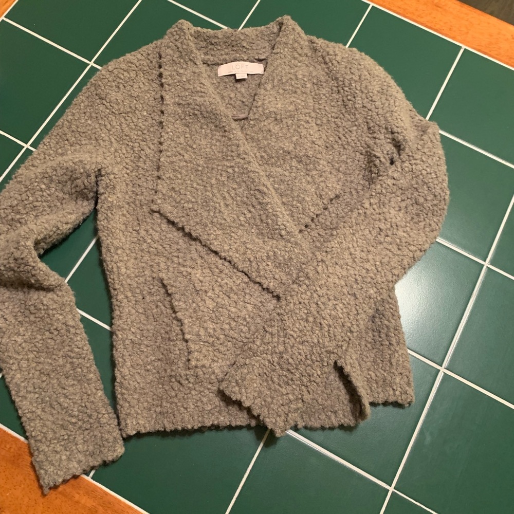 Loft Cream Wool Cardigan Sweater